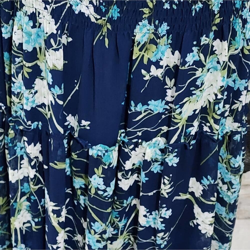 TAYLOR Serena floral Printed Chiffon Smocked halter Maxi Dress plus size 20 new - Picture 7 of 12
